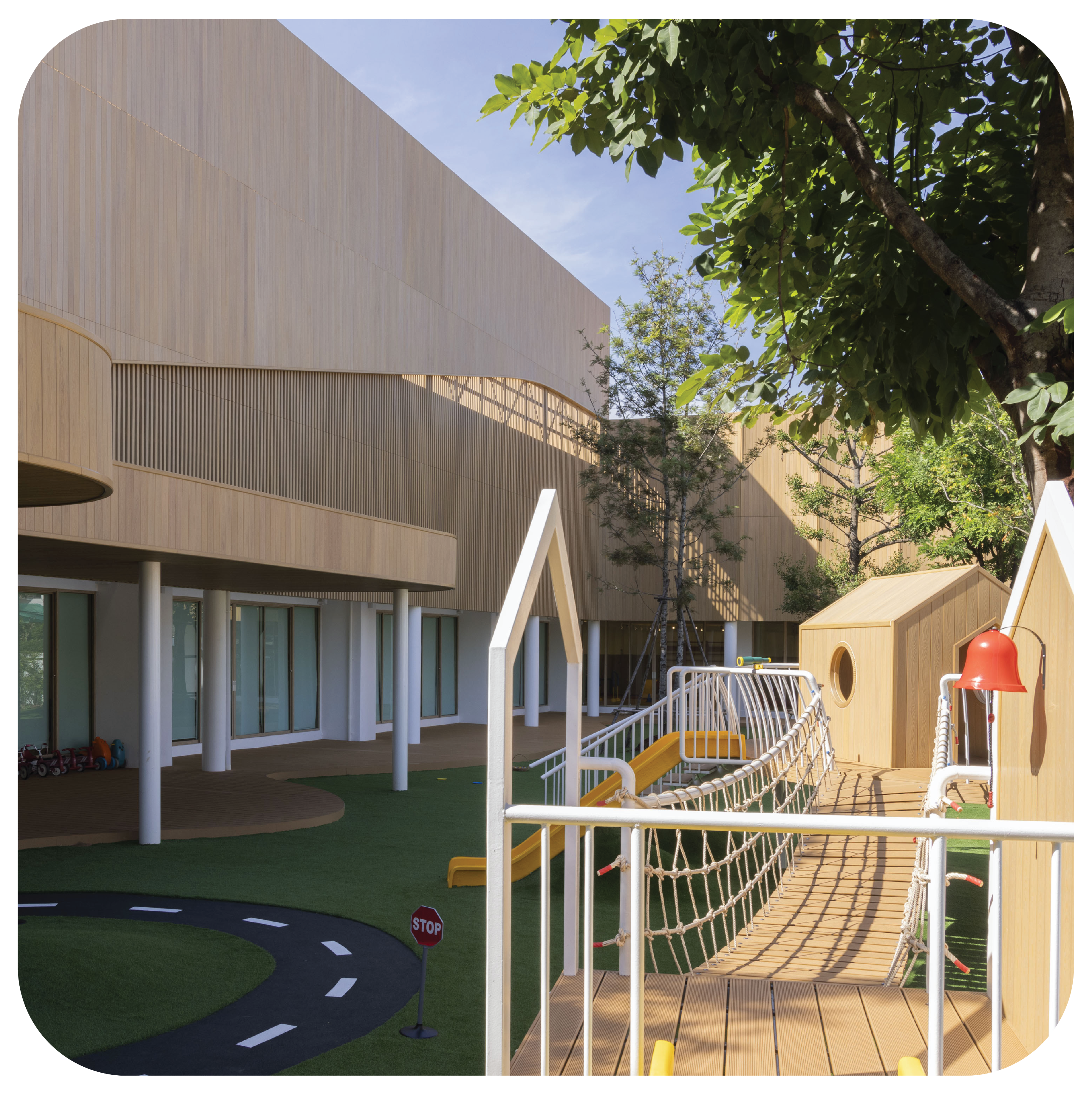 Anvida School campus — library and reading area